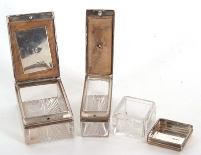 Lot 24 - Three Victorian glass and silver mounted gents...