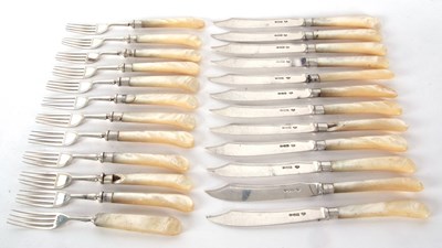 Lot 32 - Twelve pairs of silver bladed and mother of...
