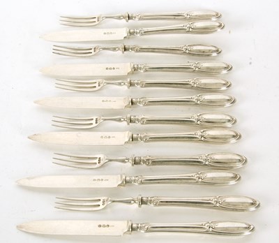 Lot 34 - A set of six Victorian silver dessert knives...