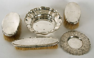 Lot 44 - Mixed Lot: Hallmarked silver dish of circular...