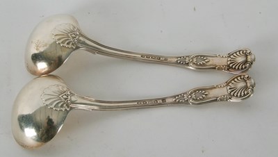 Lot 56 - A pair of William IV Kings pattern ladles...