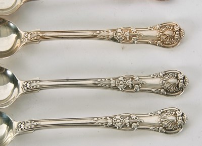 Lot 57 - A set of six Victorian Queens pattern silver...