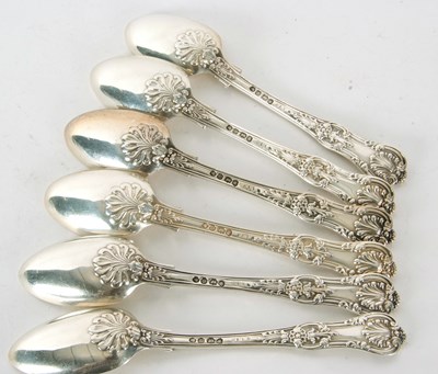 Lot 57 - A set of six Victorian Queens pattern silver...