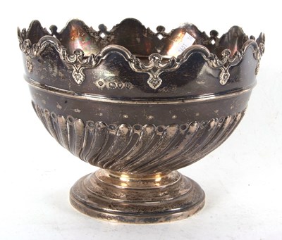 Lot 92 - A late Victorian silver rose bowl with...