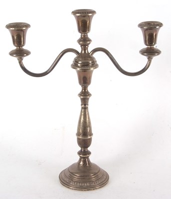 Lot 160 - A modern sterling three light candelabra with...