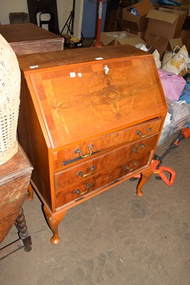 Lot 784 - WALNUT VENEERED THREE DRAWER BUREAU