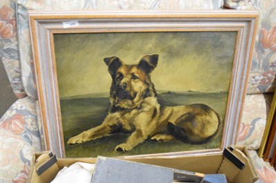 Lot 805 - STUDY OF AN ALSATIAN DOG, INDISTINCTLY SIGNED,...