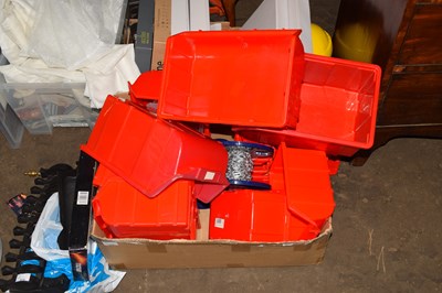 Lot 816 - BOX OF PLASTIC WORKSHOP STORAGE TRAYS AND...