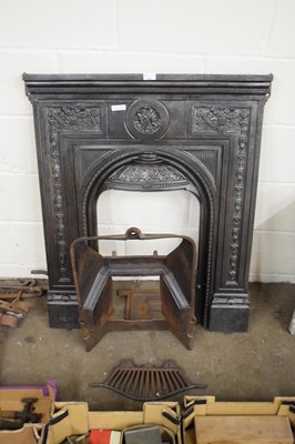 Lot 842 - VICTORIAN CAST IRON FIRE SURROUND WITH INSET...