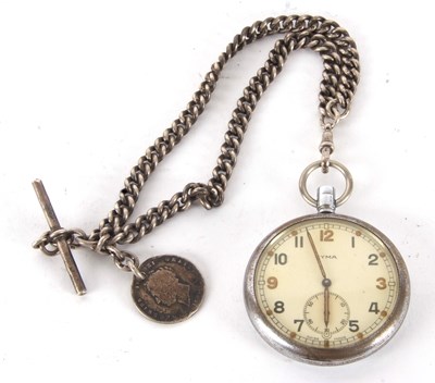Lot 243 - A military Cyma pocket watch with a silver...