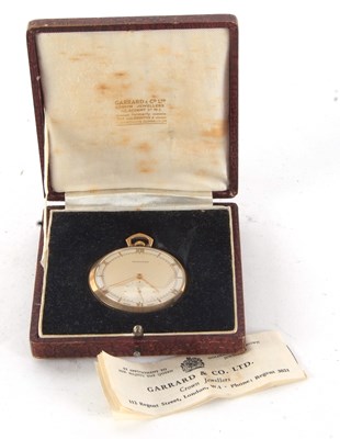 Lot 254 - A 9ct gold Garrard pocket watch with fitted...