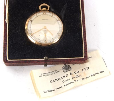 Lot 254 - A 9ct gold Garrard pocket watch with fitted...