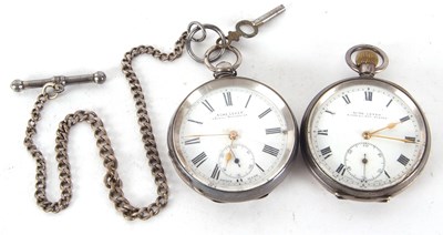 Lot 255 - Two white metal H Samuel pocket watches, both...