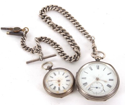 Lot 180 - Two pocket watches, one silver gents open face...