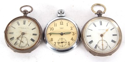 Lot 259A - Three pocket watches, one manually crown wound...