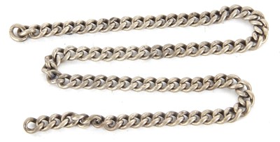 Lot 263 - A silver pocket watch chain stamped on each...