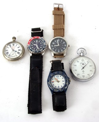 Lot 277 - Mixed Lot:  Three wristwatches, a stopwatch...