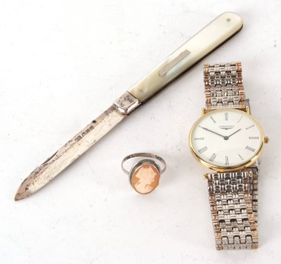 Lot 278 - Mixed Lot: A Longines wristwatch and a mother...