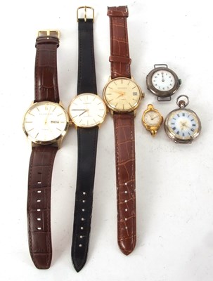 Lot 287 - Mixed Lot: Four wristwatches and a white metal...