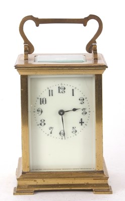 Lot 293 - A four glass carriage clock with enamel dial...