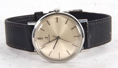 Lot 303 - An Omega stainless steel gents wristwatch, the...