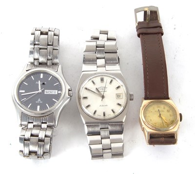 Lot 319 - Mixed lot of three wristwatches, one stainless...