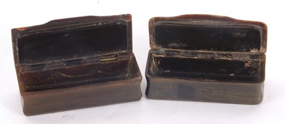 Lot 125 - Two 19th Century horn inlaid snuff boxes