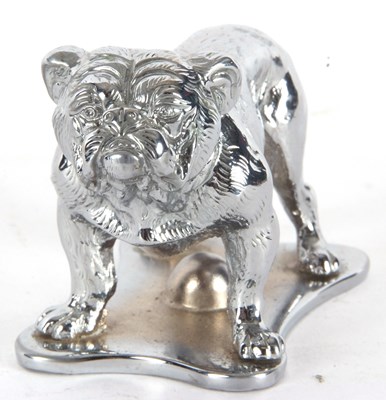 Lot 140 - A vintage chrome bulldog paperweight modelled...