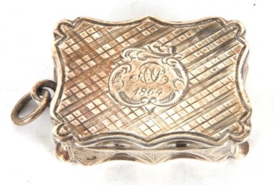 Lot 168 - A Victorian silver vinaigrette of rectangular...