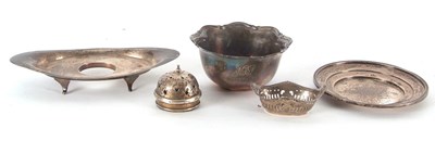 Lot 178 - Mixed Lot: Late Victorian silver ink stand of...