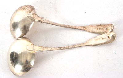 Lot 32 - Pair of George III silver fiddle pattern...