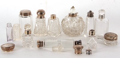 Lot 199 - Quantity of glass scent bottles and small jars,...