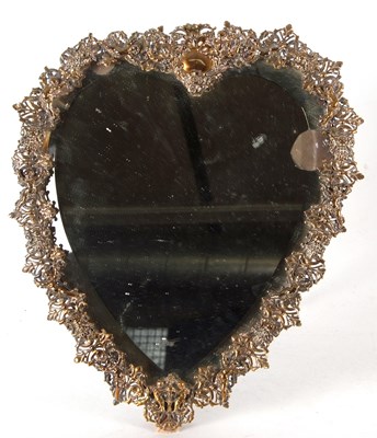 Lot 203 - An antique formerly silver plated heart shaped...