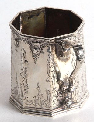 Lot 211 - A Victorian christening mug of octagonal form,...