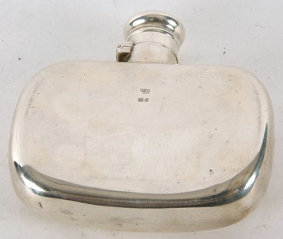 Lot 212 - Late Victorian silver hip flask having a plain...