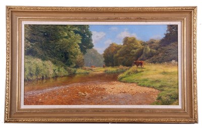 Lot 558 - Frank Wright (1928-2016) River Scene with...