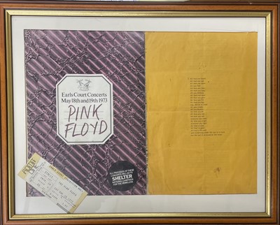 Lot 193 - PINK FLOYD: Framed tour programme and original...