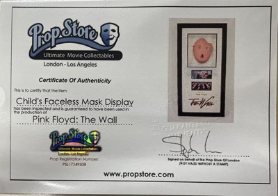 Lot 201 - PINK FLOYD: Child's Faceless Mask Display...
