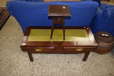 Lot 346 - MODERN LEATHER TOPPED COFFEE TABLE TOGETHER...