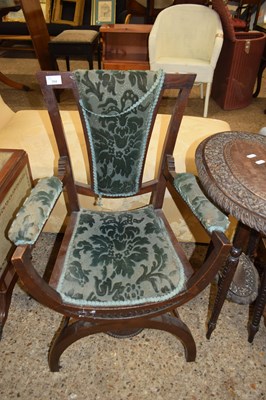 Lot 354 - LATE 19TH CENTURY BEDROOM CHAIR WITH X-FORMED...
