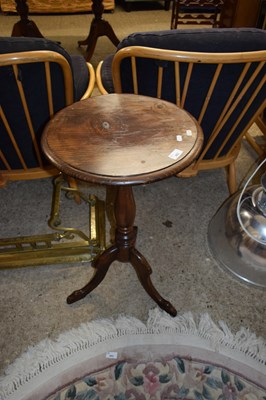 Lot 402 - STAINED PINE TRIPOD TABLE WITH TURNED COLUMN...