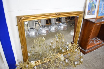 Lot 407 - LARGE MODERN BEVELLED WALL MIRROR IN GILT...