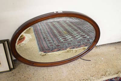 Lot 417 - EDWARDIAN EBONY FRAMED OVAL WALL MIRROR