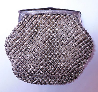 Lot 632 - A lady's metal evening purse, with hinged...