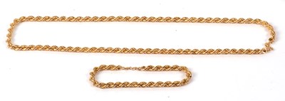 Lot 89 - A 9ct rope twist necklace and matching...