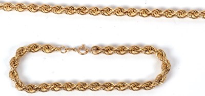 Lot 89 - A 9ct rope twist necklace and matching...