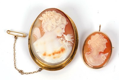 Lot 38 - A 9ct mounted cameo and another, the first...