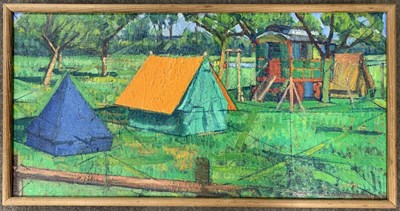 Lot 74 - Geoffrey M.Vivis (British, 1944-2005), camping...