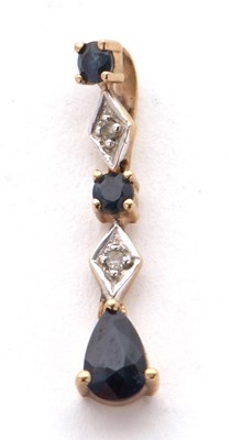Lot 78 - A sapphire and diamond ring and pendant, the...
