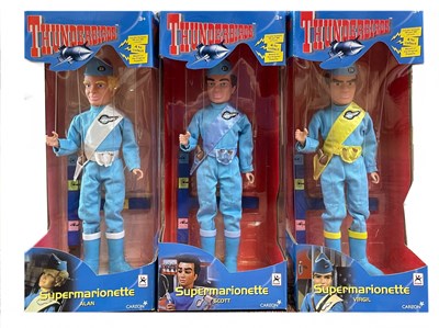 Lot 84 - Three boxed Thunderbirds marionette puppets,...